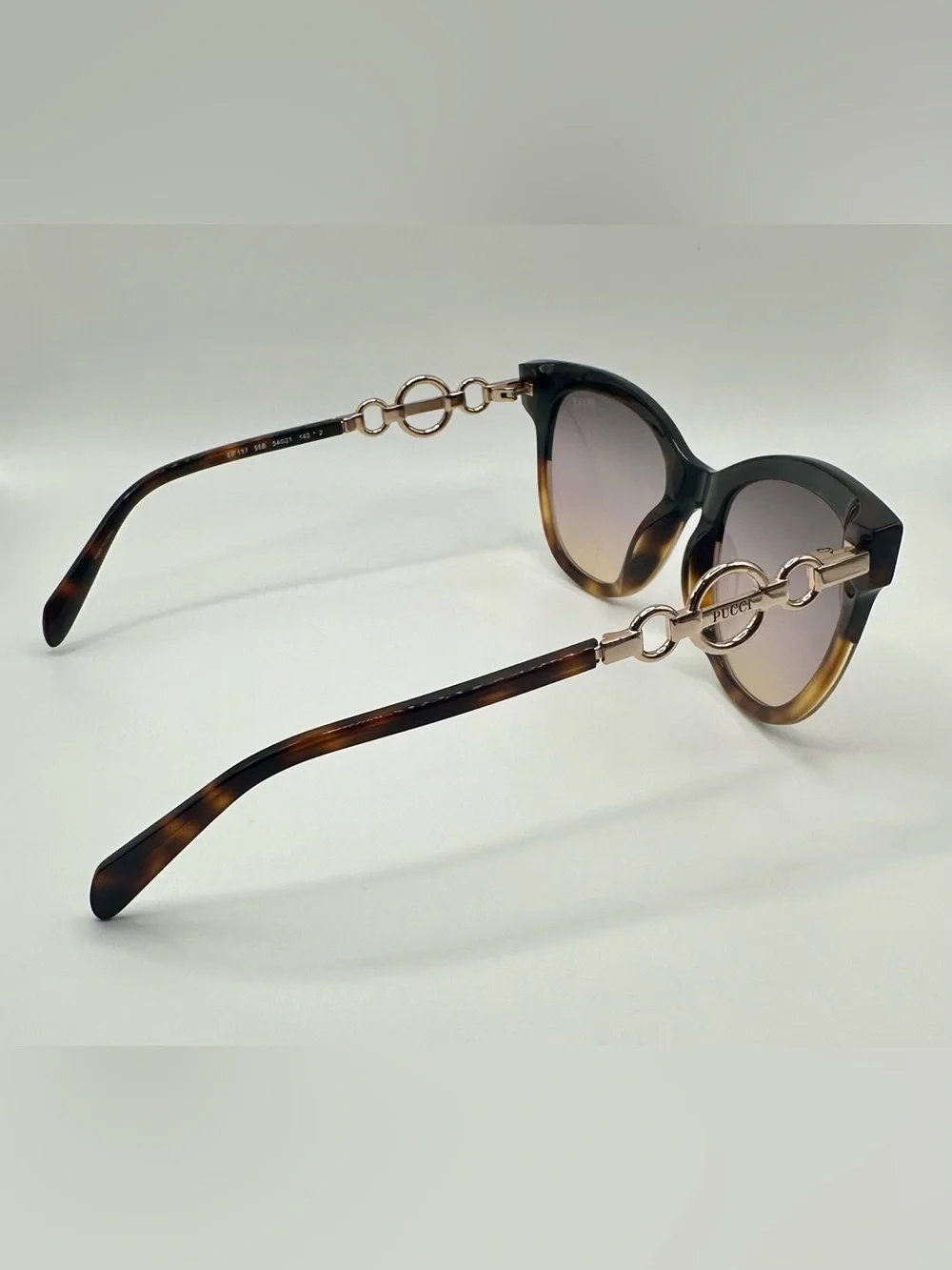 Emilio Pucci EP157 05B Blue Tortoise Cat Eye Sunglasses 54-21-140 New Case $595